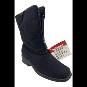 Toe Warmers Women's Michelle Front Zip Ankle Boot Black - Medium